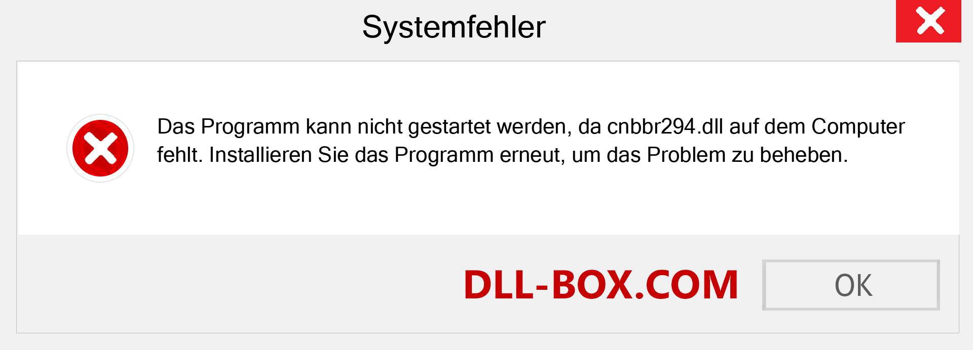 cnbbr294.dll-Datei fehlt?. Download für Windows 7, 8, 10 - Fix cnbbr294 dll Missing Error unter Windows, Fotos, Bildern